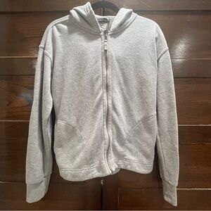 ✅PrAna medium Tan full zip up hoodie hooded sweatshirt warm cozy thick neutral